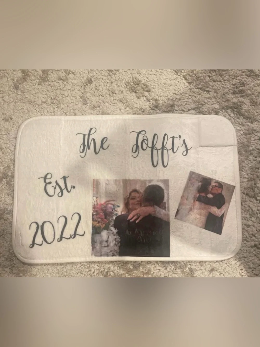 Personalized Photo Bath Mat - Custom Name & Date